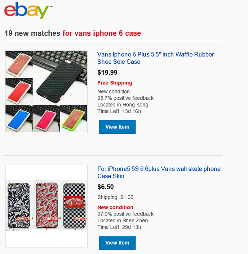new fake Vans listings