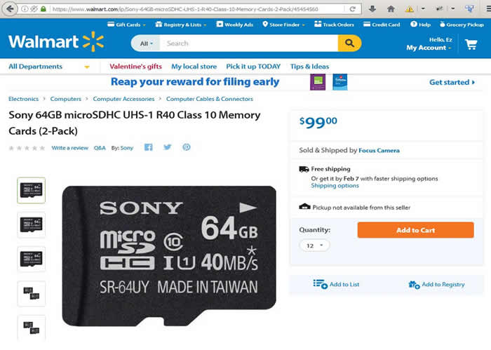fake Sony microSDHC