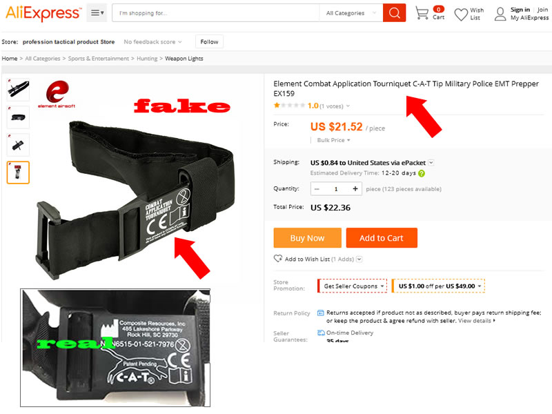 image - fake C-A-T product listing