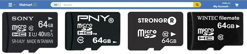 image-fake Walmart microSD cards