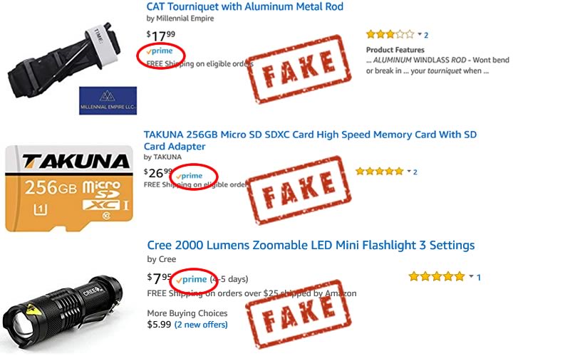 Amazon Prime Counterfeits