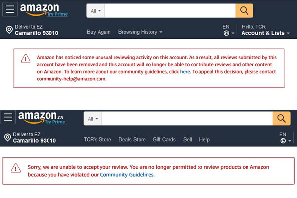 image - Amazon feedback blocked