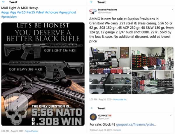 image - Twitter gun and ammo lisitng